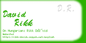 david rikk business card